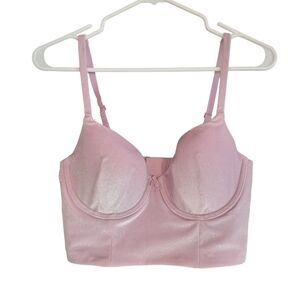 Victoria's secret lined velvet bra,long line,corset,bustier